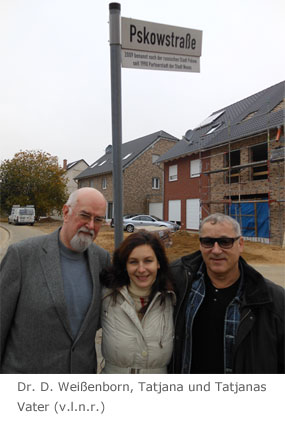 Dr. D. Weißenborn, Tatjana und Tatjanas Vater (von links nach rechts)